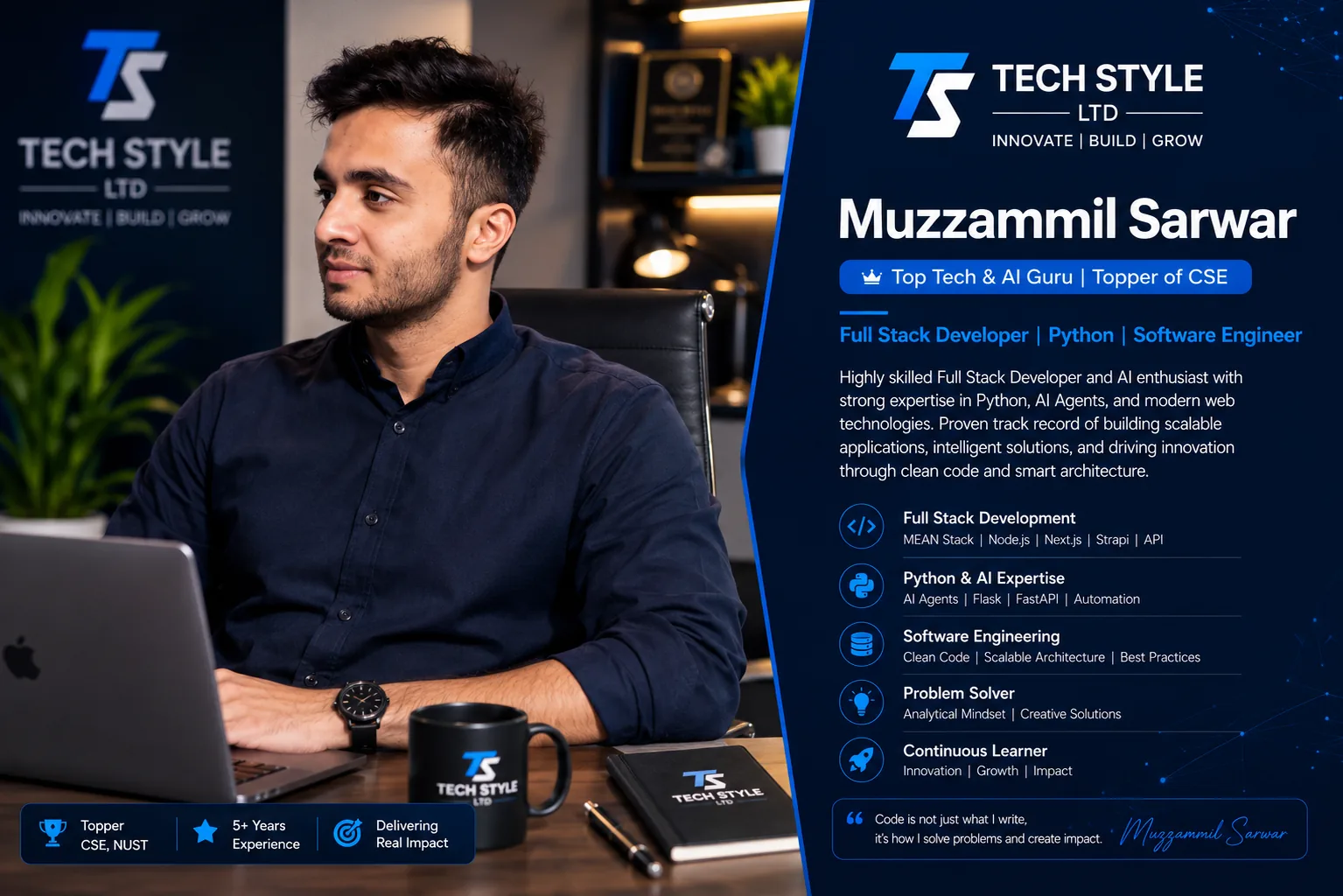 Muzzammil Sarwar, Chief Technology Officer & Senior Developer